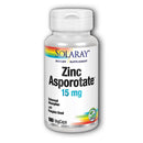 Solaray Zinc Asporotate 15mg 100 Capsules Vitamins & Minerals Solaray  (4476284633111)