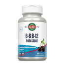 KAL B6 B12 Folic Acid 60 Lozenges Black Cherry Vitamins & Minerals Kal 