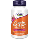 Now Foods Vitamin D-3 & K-2 1000IU 45mcg 120 Veg Capsules Vitamins & Minerals Now Foods 