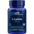 Life Extension L-Lysine 620 mg 100 Veg Caps Amino Acids Life Extension 
