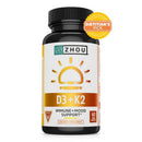 ZHOU D3 + K2 60 Capsules Vitamins & Minerals ZHOU 